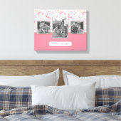 Flamingo op pokadots | Foto's van de familie met t Canvas Afdruk (Insitu (Slaapkamer))