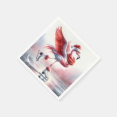 Flamingo op Schaats Servet (Hoek)