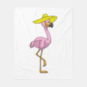 Flamingo op strand met Pet Fleece Deken (Voorkant)