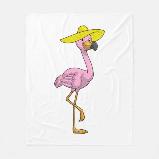 Flamingo op strand met Pet Fleece Deken (Voorkant)