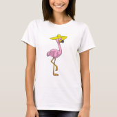 Flamingo op strand met Pet T-shirt (Voorkant)