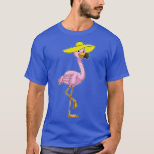 Flamingo op strand met Pet T-shirt