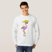 Flamingo op strand met Pet T-shirt (Voorkant volledig)