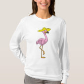 Flamingo op strand met Pet T-shirt (Voorkant)