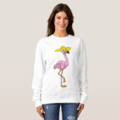 Flamingo op strand met Pet Trui (Voorkant volledig)