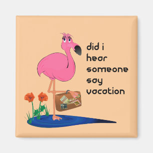 Flamingo op Vacation Magnet