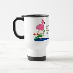 Flamingo op vakantie Travel Mug Reisbeker