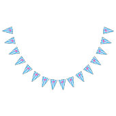 Flamingo op vlaggen van blauwe strepen van caribis vlaggetjes (Alle)