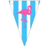 Flamingo op vlaggen van blauwe strepen van caribis vlaggetjes (Derde vlag)