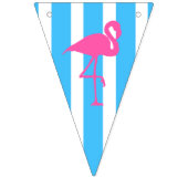 Flamingo op vlaggen van blauwe strepen van caribis vlaggetjes (Tweede vlag)