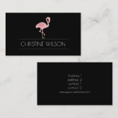 flamingo op zwart visitekaartje (Voorkant / Achterkant)