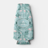 Flamingo Orchid Tropical Pattern Blauwgroen ID868 Flesjeskoeler (Voorkant)