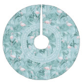 Flamingo Orchid Tropical Pattern Blauwgroen ID868 Kerstboom Rok (Voorkant)