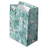 Flamingo Orchid Tropical Pattern Blauwgroen ID868 Medium Cadeauzakje (Achterkant Gekanteld)