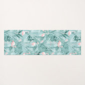 Flamingo Orchid Tropical Pattern Blauwgroen ID868 Yogamat (Achterkant (horizontaal))