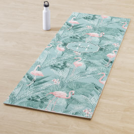 Flamingo Orchid Tropical Pattern Blauwgroen ID868 Yogamat