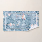 Flamingo Orchid Tropical Pattern Blue ID868 Bath T Bad Handdoek (Handdoek)
