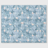Flamingo Orchid Tropical Pattern Blue ID868 Cadeaupapier (Vlak)