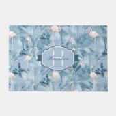 Flamingo Orchid Tropical Pattern Blue ID868 Deurmat (Voorkant)