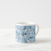 Flamingo Orchid Tropical Pattern Blue ID868 Espresso Kop (Voorkant rechts)