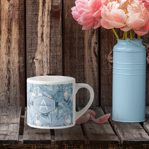 Flamingo Orchid Tropical Pattern Blue ID868 Espresso Kop