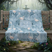 Flamingo Orchid Tropical Pattern Blue ID868 Fleece Deken