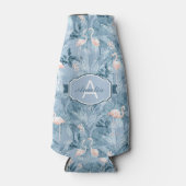 Flamingo Orchid Tropical Pattern Blue ID868 Flesjeskoeler (Voorkant)