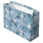 Flamingo Orchid Tropical Pattern Blue ID868 Groot Cadeauzakje (Achterkant Gekanteld)