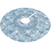 Flamingo Orchid Tropical Pattern Blue ID868 Kerstboom Rok (Gekanteld)