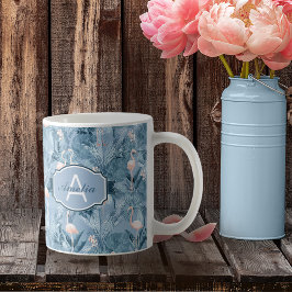 Flamingo Orchid Tropical Pattern Blue ID868 Koffiemok