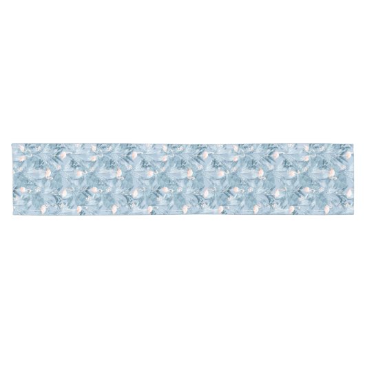 Flamingo Orchid Tropical Pattern Blue ID868 Korte Tafelloper (Horizontaal)