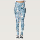 Flamingo Orchid Tropical Pattern Blue ID868 Leggings (Voorkant)