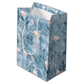 Flamingo Orchid Tropical Pattern Blue ID868 Medium Cadeauzakje (Achterkant Gekanteld)
