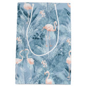 Flamingo Orchid Tropical Pattern Blue ID868 Medium Cadeauzakje (Achterkant)