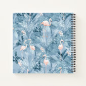 Flamingo Orchid Tropical Pattern Blue ID868 Notitieboek (Achterkant)