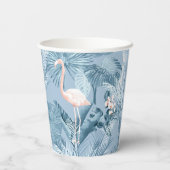 Flamingo Orchid Tropical Pattern Blue ID868 Papieren Bekers (Achterkant)