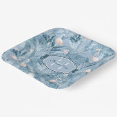 Flamingo Orchid Tropical Pattern Blue ID868 Papieren Bordje (Gebogen)