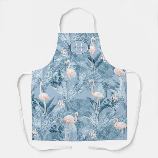 Flamingo Orchid Tropical Pattern Blue ID868 Schort (Voorkant)