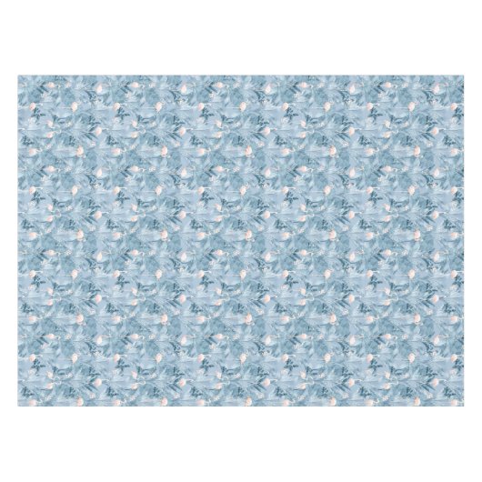 Flamingo Orchid Tropical Pattern Blue ID868 Tafelkleed (Voorkant (Horizontaal))