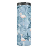 Flamingo Orchid Tropical Pattern Blue ID868 Thermosbeker (Achterkant)