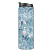 Flamingo Orchid Tropical Pattern Blue ID868 Thermosbeker (Geroteerd rechts)