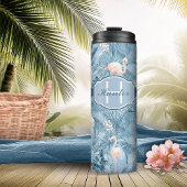 Flamingo Orchid Tropical Pattern Blue ID868 Thermosbeker