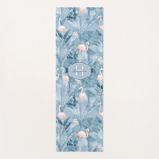 Flamingo Orchid Tropical Pattern Blue ID868 Yogamat (Voorkant)