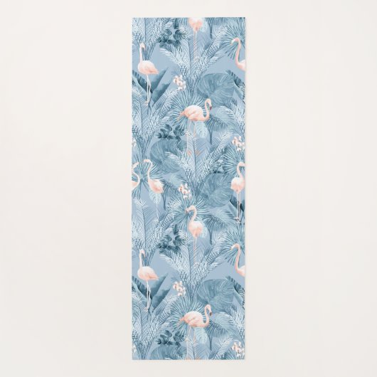 Flamingo Orchid Tropical Pattern Blue ID868 Yogamat (Achterkant)