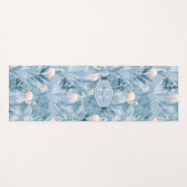 Flamingo Orchid Tropical Pattern Blue ID868 Yogamat (Voorkant (horizontaal))