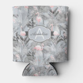 Flamingo Orchid Tropical Pattern Grey ID868 Blikjeskoeler (Voorkant)