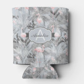 Flamingo Orchid Tropical Pattern Grey ID868 Blikjeskoeler (Achterkant)
