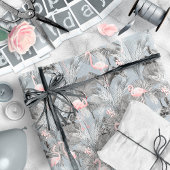 Flamingo Orchid Tropical Pattern Grey ID868 Cadeaupapier