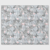 Flamingo Orchid Tropical Pattern Grey ID868 Cadeaupapier (Vlak)