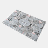 Flamingo Orchid Tropical Pattern Grey ID868 Deurmat (Schuin)